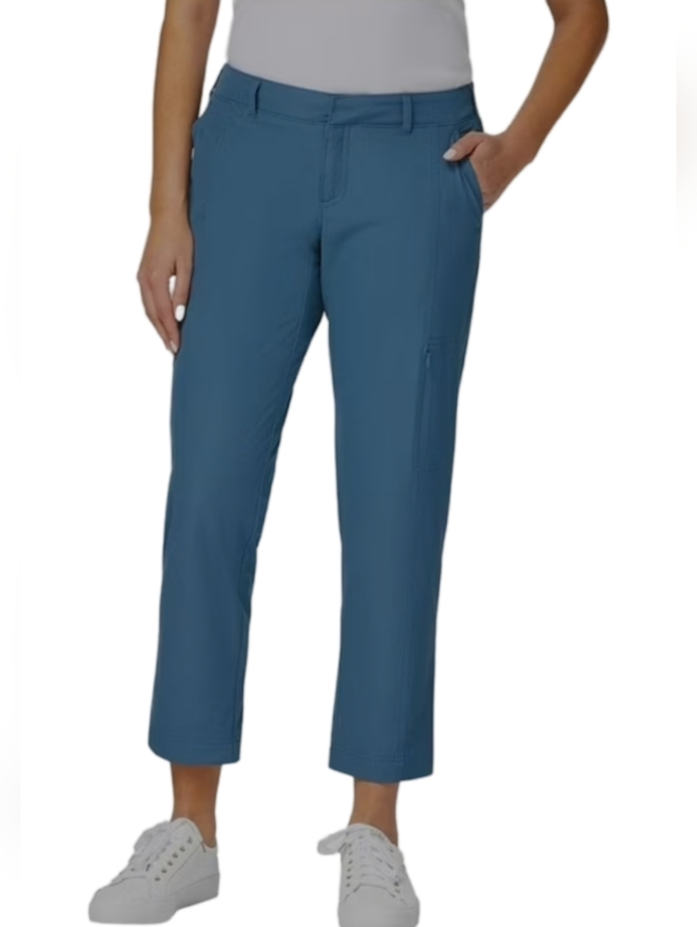 Kirkland Signature Crop Straight Pants in Teal Blue